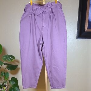 Universal Thread High Rise Jeans  With Belted Bow Detail- Purple Size 16
